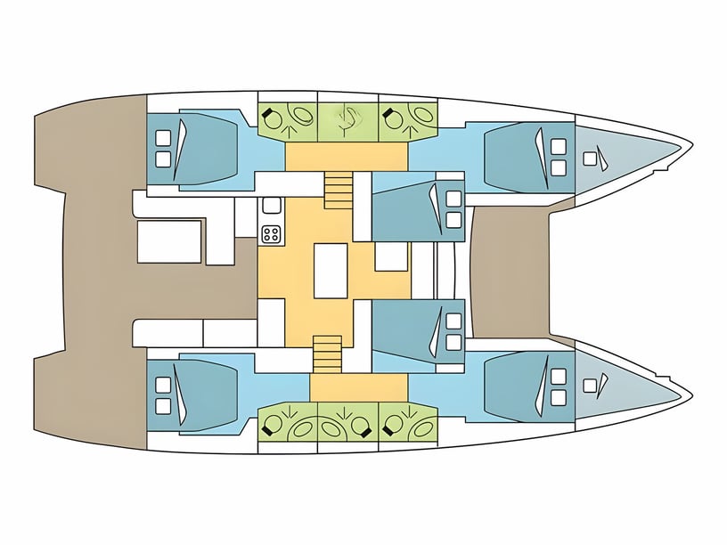 Portisco Catamarán Cabina 6  12  literas 12  invitados 14.63 m Número de anuncio: #16303 2