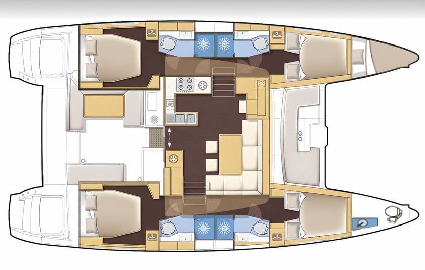 Salerno Catamaran Cabine 6  12  slaapplaatsen 12  gasten 13.99 m Lijstnummer: #16323 2