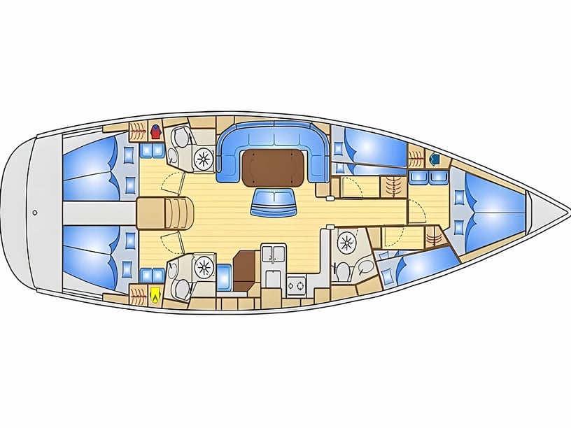 Lefkada Sailboat 5 cabin 10 berths 10 guests 15.4 m Listing Number: #16365 4