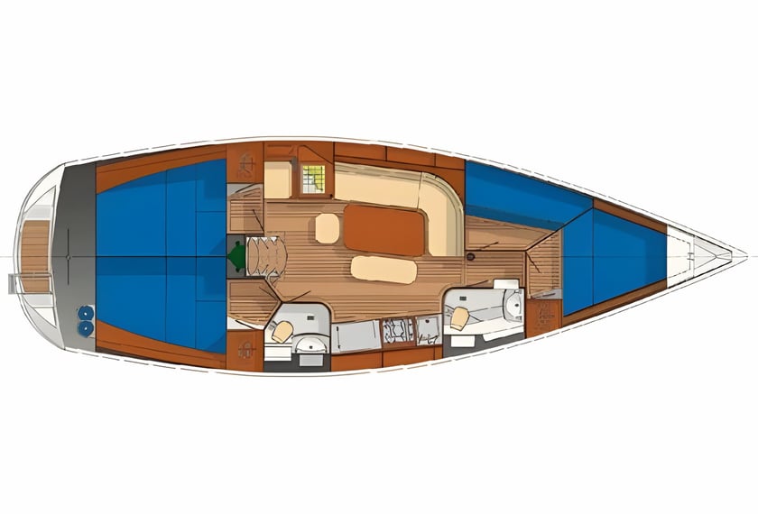 Punta Ala Zeilboot Cabine 4  9  slaapplaatsen 9  gasten 12.3 m Lijstnummer: #16410 2