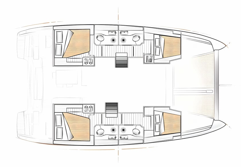 Dubrovnik Catamaran 6 cabin 12 berths 12 guests 11.74 m Listing Number: #16414 2