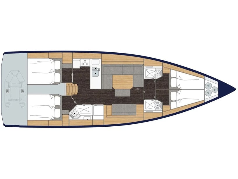 Punta Ala Zeilboot Cabine 4  10  slaapplaatsen 10  gasten 13.98 m Lijstnummer: #16561 3