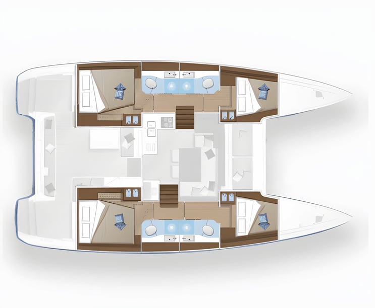 Lefkada Catamaran 4 cabin 10 berths 10 guests 11.88 m Listing Number: #16698 2