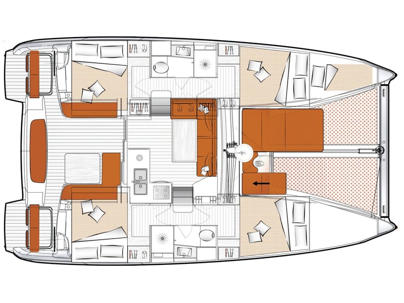 Ibiza Catamaran 4 cabin 11 berths 11 guests 11.33 m Listing Number: #16720 4