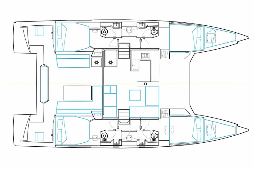 Cagliari Catamaran Cabine 5  Couchettes 11  Invités 11  13.79 m Numéro de l'annonce: #16866 2