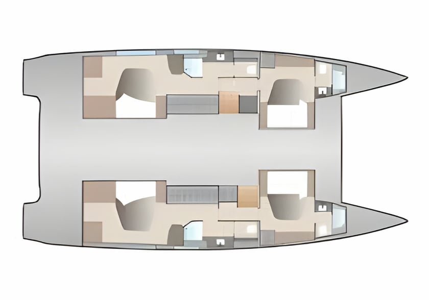 Seget Donji Catamaran 5 cabin 10 berths 10 guests 15.54 m Listing Number: #16869 2