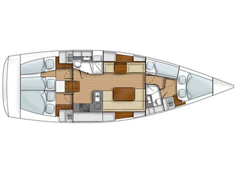 Le Pirée Voilier Cabine 4  Couchettes 8  Invités 8  13.3 m Numéro de l'annonce: #16909 3