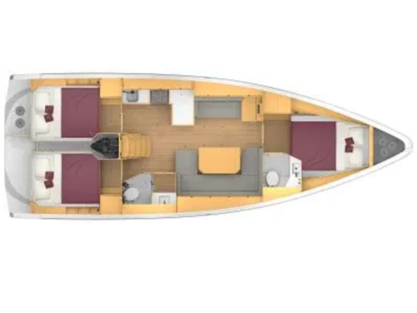 Punta Ala Zeilboot Cabine 3  8  slaapplaatsen 8  gasten 12.38 m Lijstnummer: #16937 3