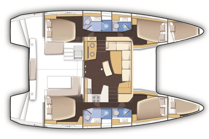 Ibiza Catamaran 4 cabin 12 berths 12 guests 12.94 m Listing Number: #16978 4