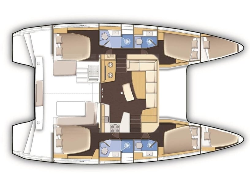 Ibiza Catamaran 4 cabin 12 berths 12 guests 12.94 m Listing Number: #16978 5