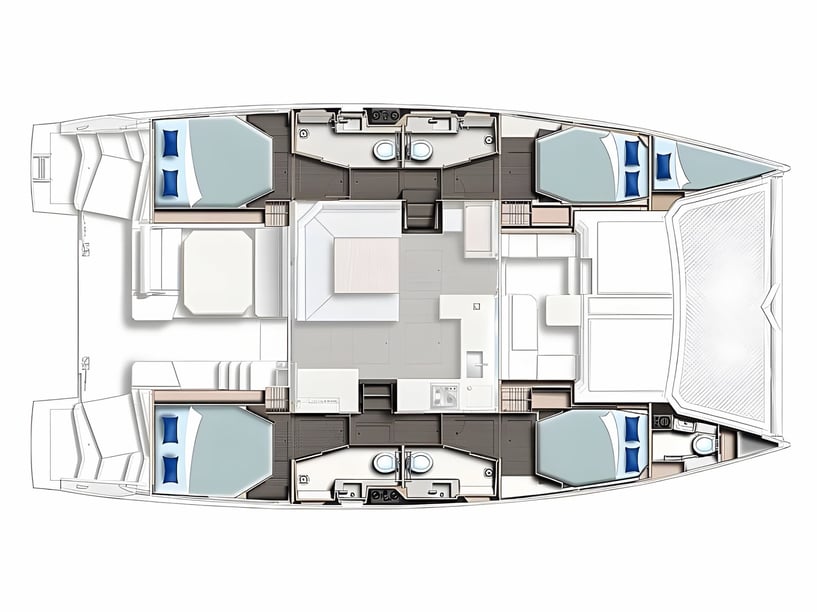 Tourlos Catamarano cabina 4  cuccette 8  8  ospiti 13.71 m Numero dell'inserzione: #17003 2