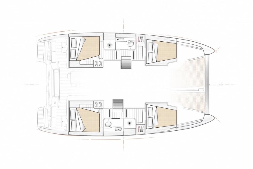 San Vincenzo Catamaran Cabine 4  8  slaapplaatsen 8  gasten 11.74 m Lijstnummer: #17082 2