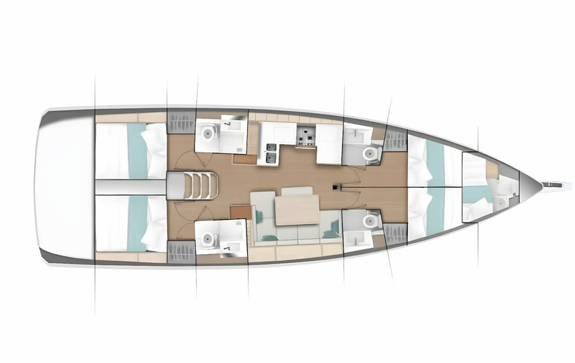 Kos Segelboot 5 Kabine 10 Liegeplätze 10 Gäste 14.42 m Nummer des Inserats: #17195 2