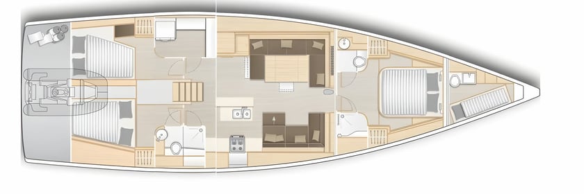 Kos Voilier Cabine 3  Couchettes 6  Invités 6  17.2 m Numéro de l'annonce: #17220 2