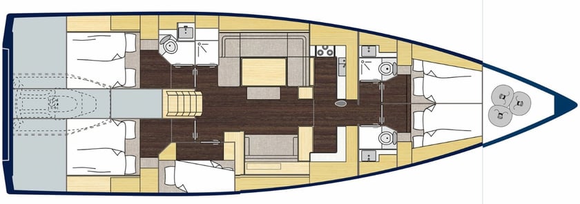 Lefkada Zeilboot Cabine 4  8  slaapplaatsen 8  gasten 17.15 m Lijstnummer: #17269 2