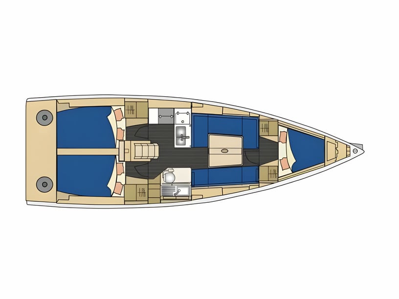 Biograd Zeilboot Cabine 3  8  slaapplaatsen 8  gasten 10.6 m Lijstnummer: #17293 2