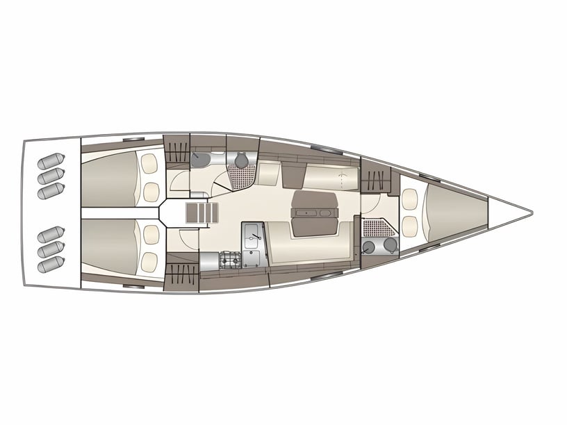 Yerseke Segelboot 3 Kabine 8 Liegeplätze 8 Gäste 12.84 m Nummer des Inserats: #17301 2