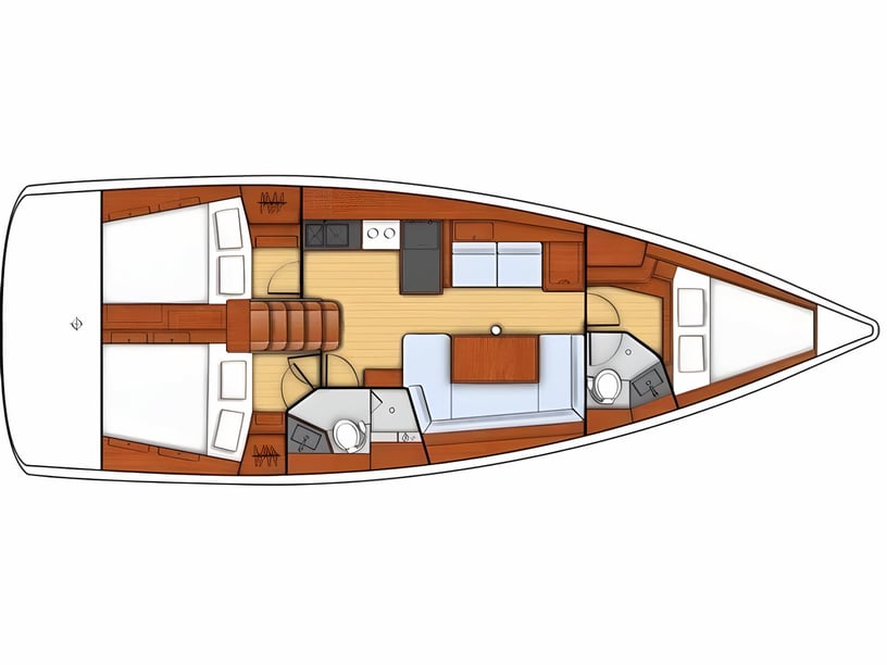 Athene Zeilboot Cabine 3  8  slaapplaatsen 8  gasten 12.43 m Lijstnummer: #17315 2