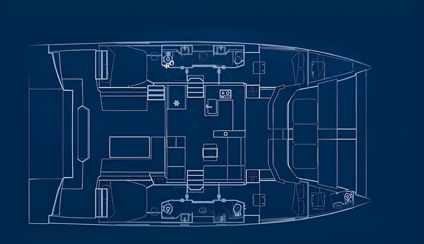 Lefkada Catamaran Cabine 4  8  slaapplaatsen 8  gasten 14.23 m Lijstnummer: #17329 2