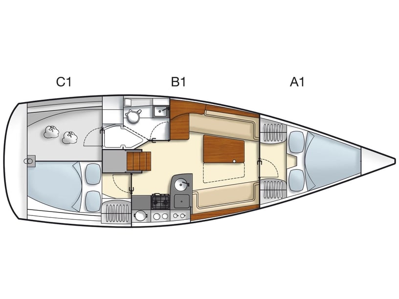 Kortgene Barca a vela cabina 2  cuccette 6  6  ospiti 10.59 m Numero dell'inserzione: #17338 3