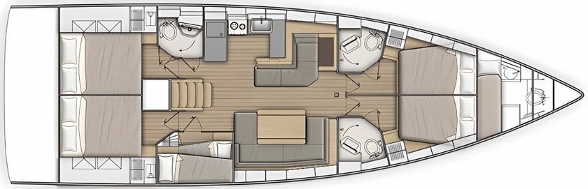 Kos Segelboot 6 Kabine 11 Liegeplätze 11 Gäste 15.94 m Nummer des Inserats: #17347 2