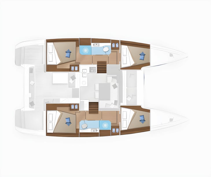 Novi Vinodolski Catamaran 6 cabin 12 berths 12 guests 11.74 m Listing Number: #17361 2