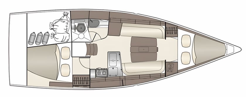 Yerseke Segelboot 2 Kabine 4 Liegeplätze 4 Gäste 10.05 m Nummer des Inserats: #17391 2