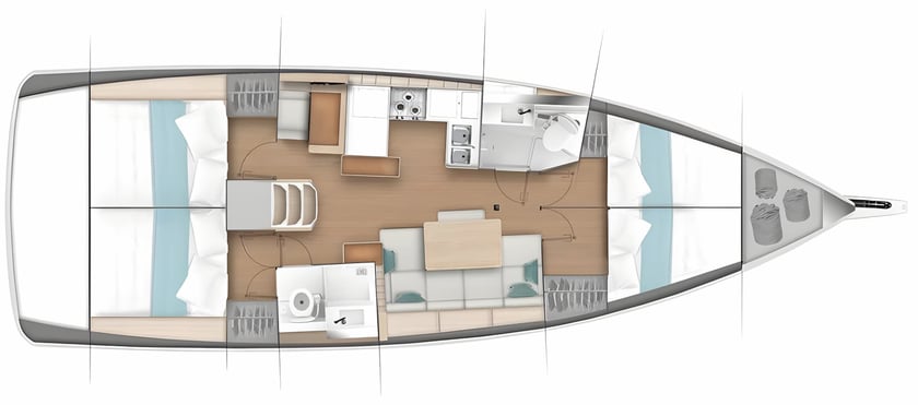 Trogir Barca a vela cabina 4  cuccette 8  8  ospiti 13 m Numero dell'inserzione: #17435 2