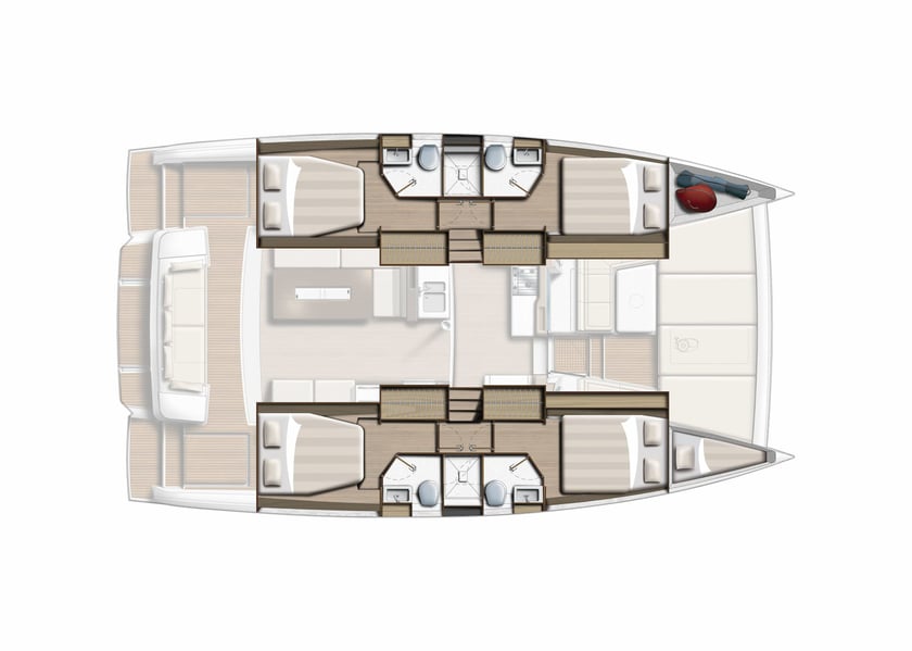 Golfo Aranci Catamaran Cabine 5  Couchettes 11  Invités 11  12.8 m Numéro de l'annonce: #17447 2