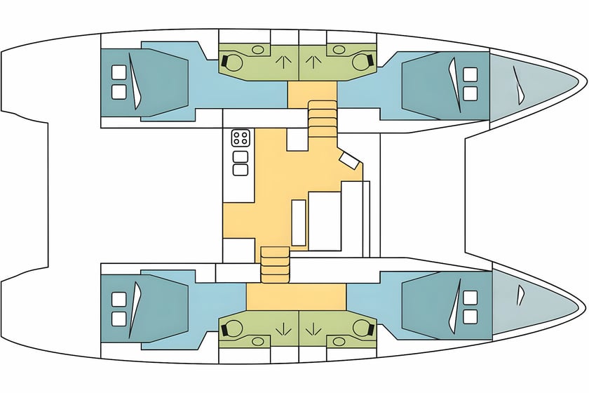 Roma Catamarano cabina 6  cuccette 12  12  ospiti 13.99 m Numero dell'inserzione: #17453 2