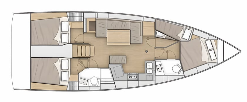 Rhodes Barca a vela cabina 4  cuccette 8  8  ospiti 12.87 m Numero dell'inserzione: #17511 2