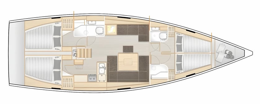 Lavrion Voilier Cabine 4  Couchettes 10  Invités 10  14.04 m Numéro de l'annonce: #17569 2