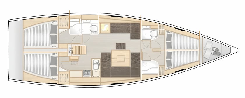 Kos Segelboot 4 Kabine 10 Liegeplätze 10 Gäste 14.04 m Nummer des Inserats: #17665 2