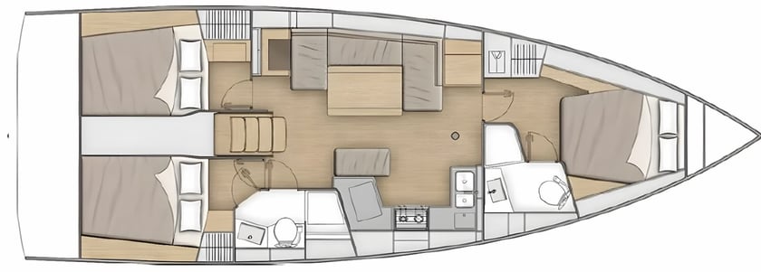 Dubrovnik Zeilboot Cabine 3  7  slaapplaatsen 7  gasten 12.87 m Lijstnummer: #17700 2