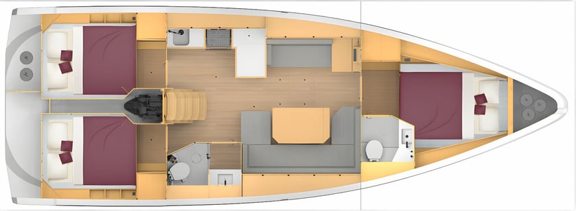 Lefkada Zeilboot Cabine 3  8  slaapplaatsen 8  gasten 12.38 m Lijstnummer: #17715 2