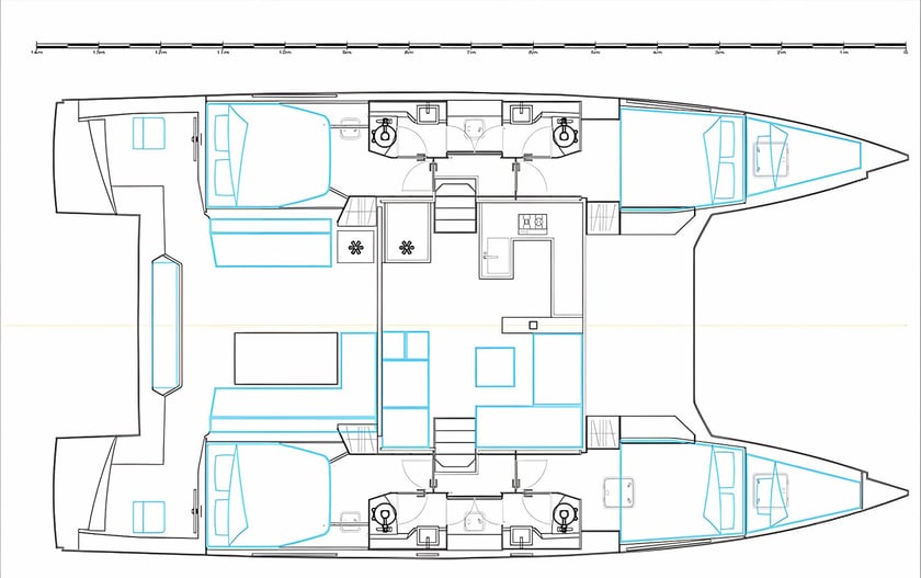 Gouvia Catamarano cabina 6  cuccette 12  12  ospiti 13.79 m Numero dell'inserzione: #17741 2