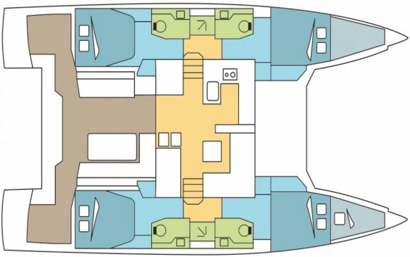 Gouvia Catamaran Cabine 6  Couchettes 10  Invités 10  13.71 m Numéro de l'annonce: #17754 2