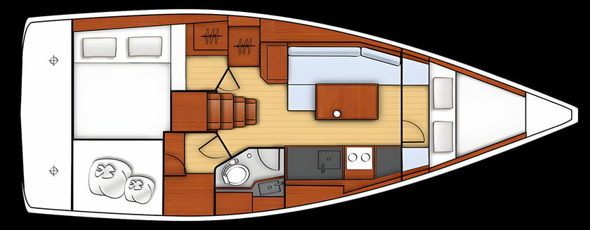 Yerseke Segelboot 2 Kabine 5 Liegeplätze 5 Gäste 10.45 m Nummer des Inserats: #17758 2