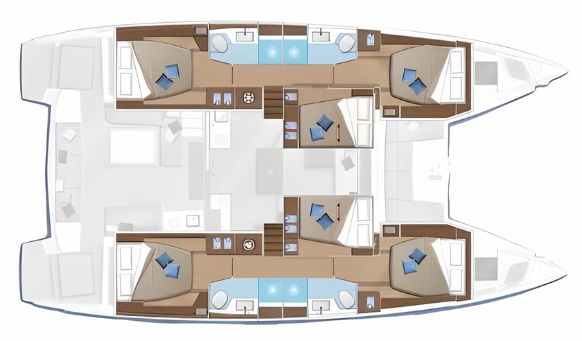 Athens Catamaran 7 cabin 12 berths 12 guests 14.75 m Listing Number: #17776 2