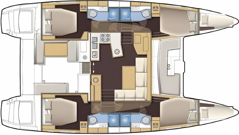 Paros Catamaran 6 cabin 12 berths 12 guests 13.96 m Listing Number: #17796 2
