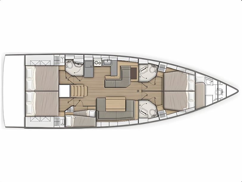 Tourlos Segelboot 5 Kabine 12 Liegeplätze 12 Gäste 15.94 m Nummer des Inserats: #17888 2