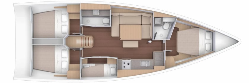 Volos Voilier Cabine 4  Couchettes 8  Invités 8  13.24 m Numéro de l'annonce: #17904 2