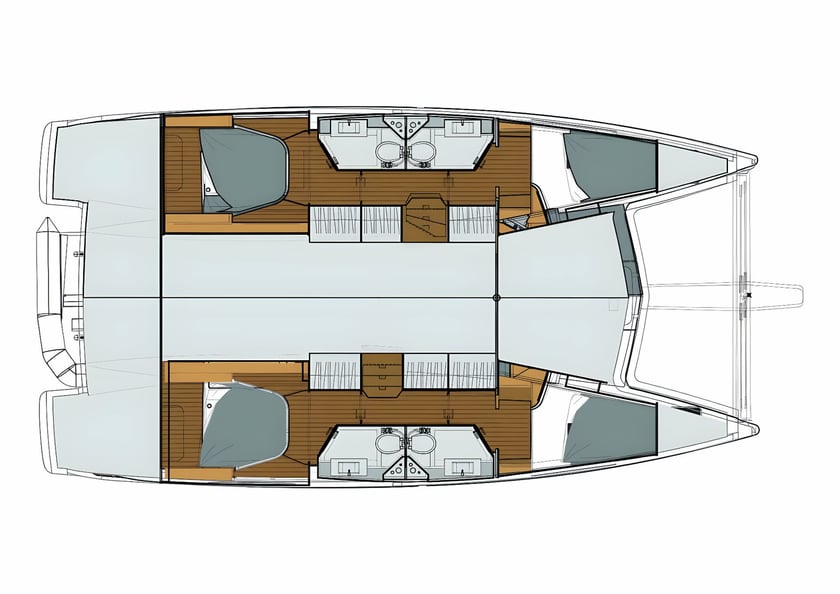 Rhodes Catamarano cabina 4  cuccette 8  8  ospiti 11.73 m Numero dell'inserzione: #17909 2