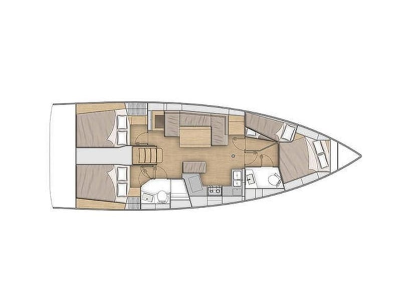 Lefkada Voilier Cabine 4  Couchettes 10  Invités 10  12.43 m Numéro de l'annonce: #17949 3