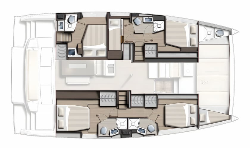 Capo d'Orlando Catamaran Cabine 5  10  slaapplaatsen 10  gasten 14.28 m Lijstnummer: #17968 2