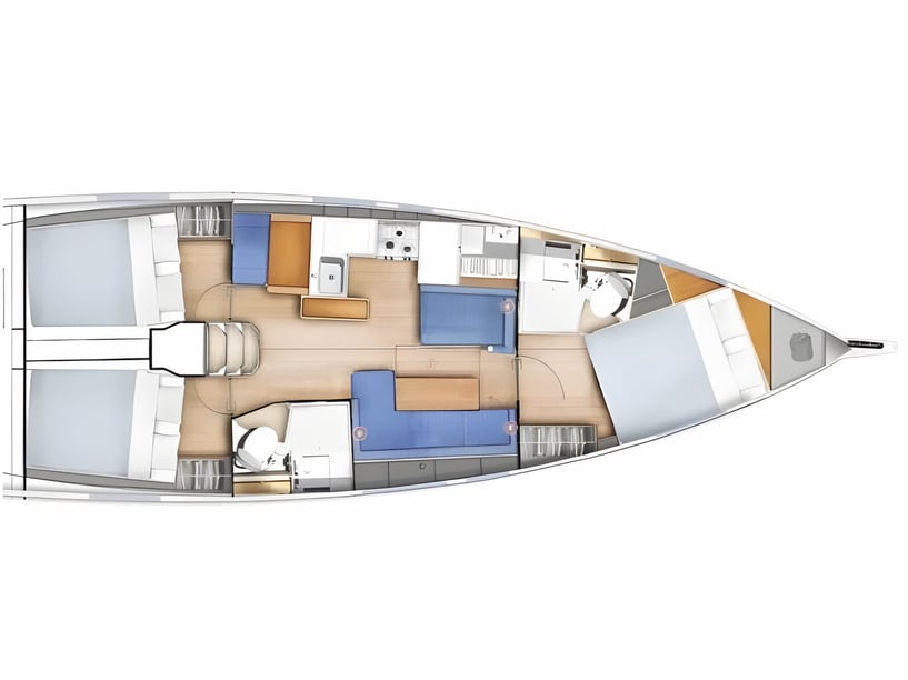 Šibenik Sailboat 3 cabin 6 berths 6 guests 12.35 m Listing Number: #17986 2