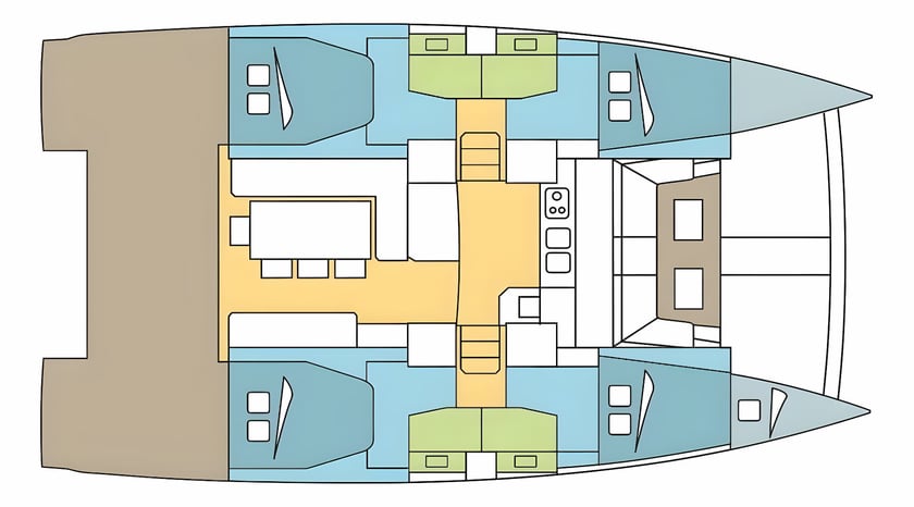 Cagliari Catamaran Cabine 5  Couchettes 11  Invités 11  12.35 m Numéro de l'annonce: #18023 2