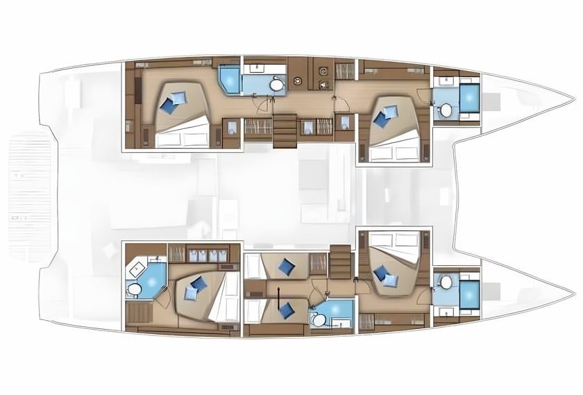 Gesplitst Catamaran 4 cabin 8 berths 8 guests 16.9 m Listing Number: #18049 2