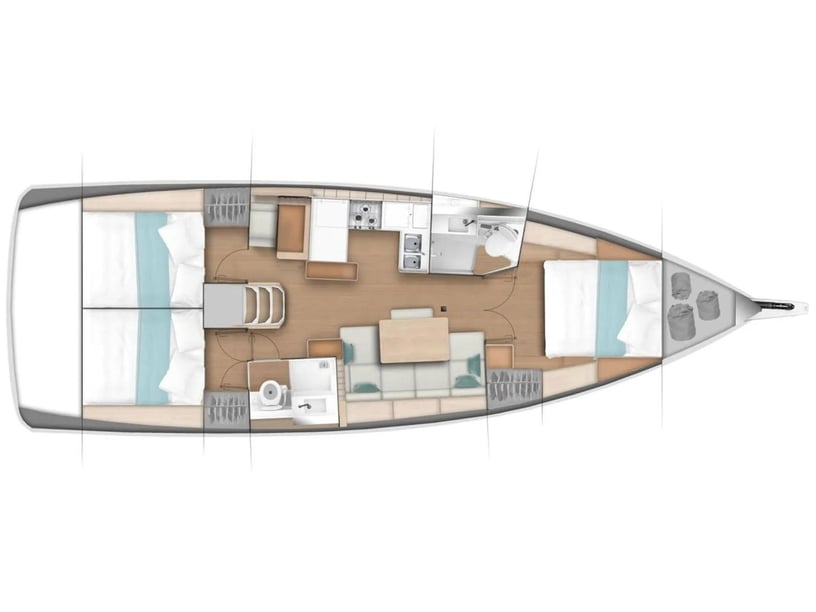 Grimaud Segelboot 3 Kabine 6 Liegeplätze 6 Gäste 13.39 m Nummer des Inserats: #18091 3