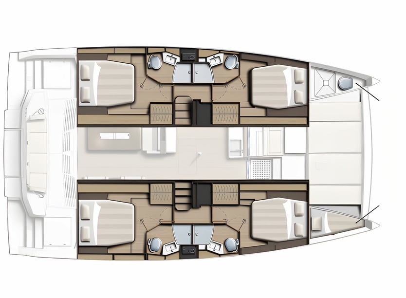 Cogolin Catamaran 4 cabin 8 berths 8 guests 13.48 m Listing Number: #18111 2